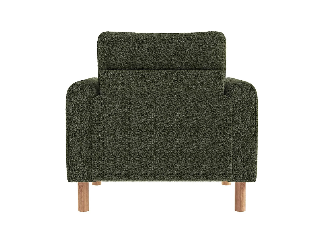 Fauteuil vert moderne accoudoirs coussin épais rembourrage moelleux confortable salon bureau chambre