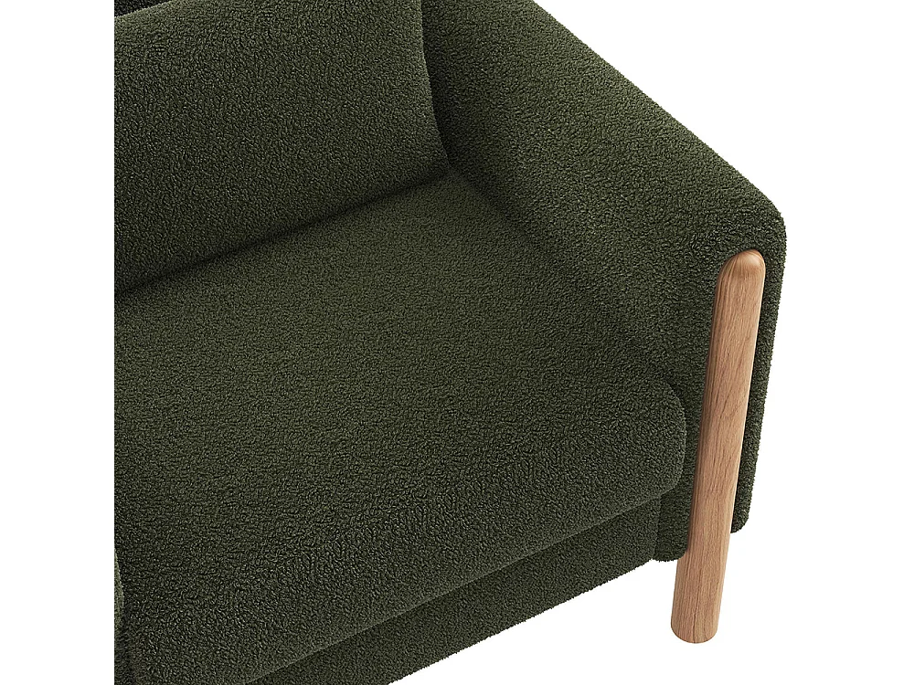 Fauteuil vert moderne accoudoirs coussin épais rembourrage moelleux confortable salon bureau chambre