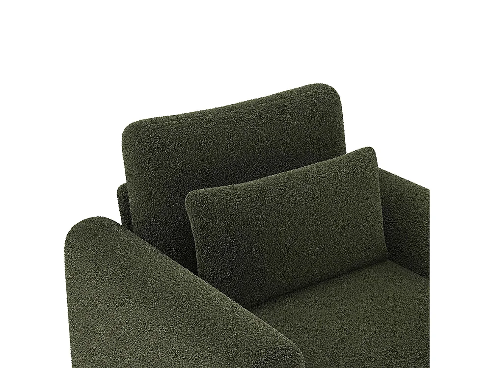 Fauteuil vert moderne accoudoirs coussin épais rembourrage moelleux confortable salon bureau chambre