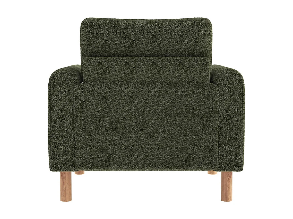 Fauteuil vert moderne accoudoirs coussin épais rembourrage moelleux confortable salon bureau chambre