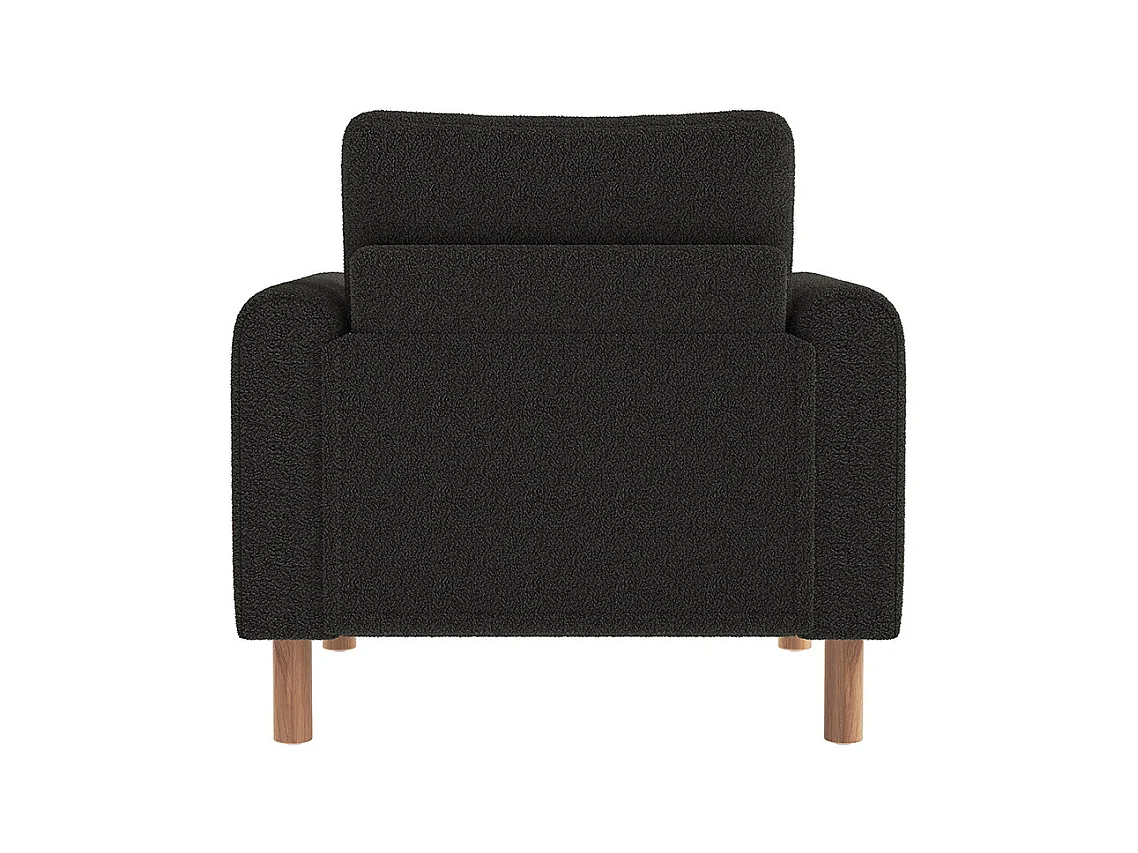 Fauteuil gris moderne accoudoirs coussin épais rembourrage moelleux confortable salon bureau chambre