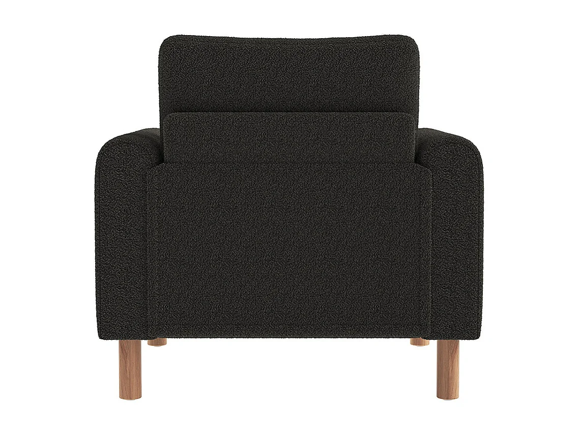 Fauteuil gris moderne accoudoirs coussin épais rembourrage moelleux confortable salon bureau chambre