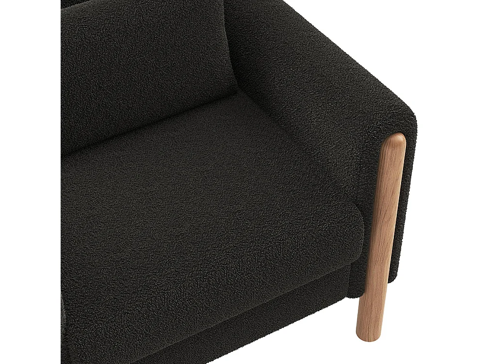 Fauteuil gris moderne accoudoirs coussin épais rembourrage moelleux confortable salon bureau chambre