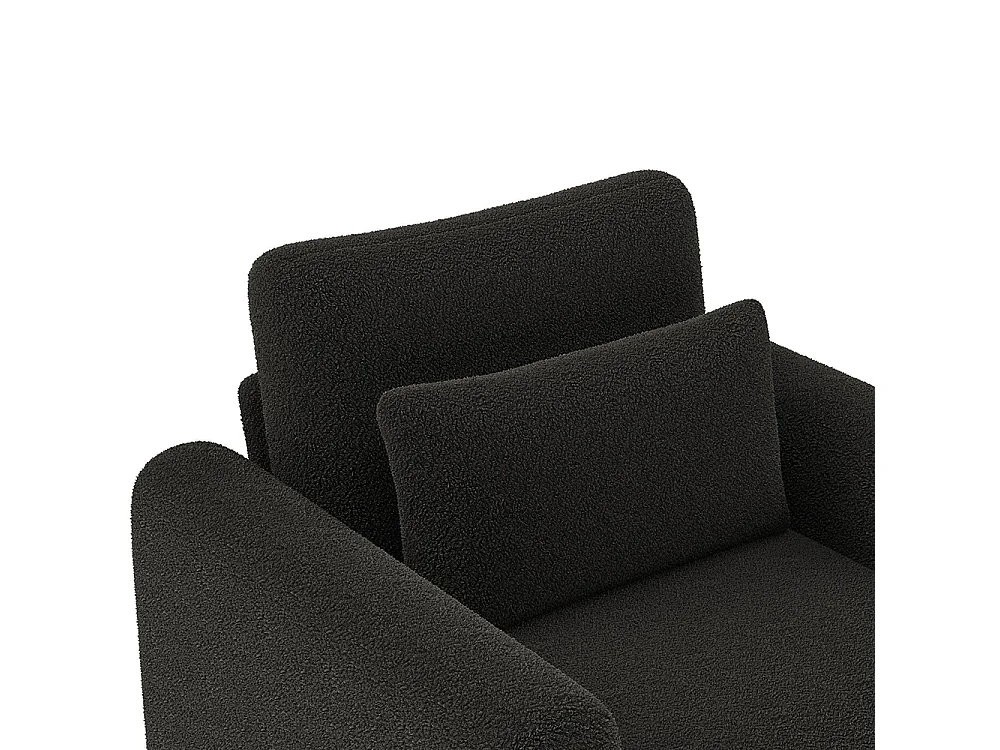 Fauteuil gris moderne accoudoirs coussin épais rembourrage moelleux confortable salon bureau chambre