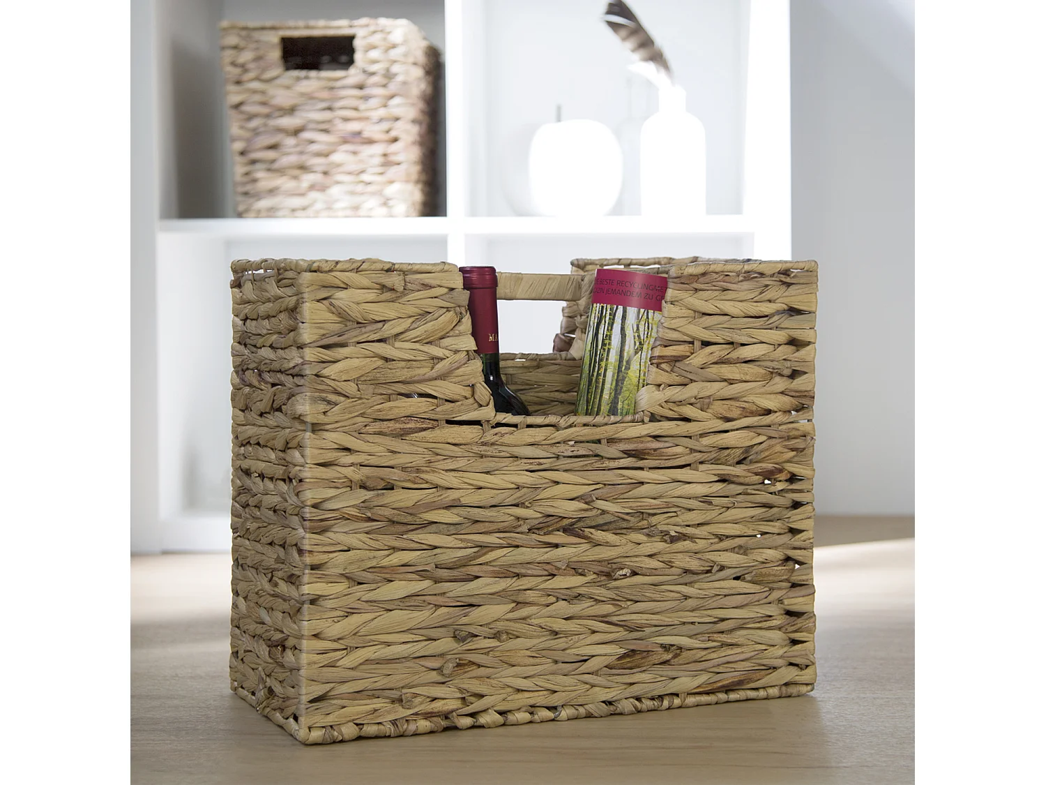 Suporte para Jornais 40x34x20 cm Natural em Capim Marinho