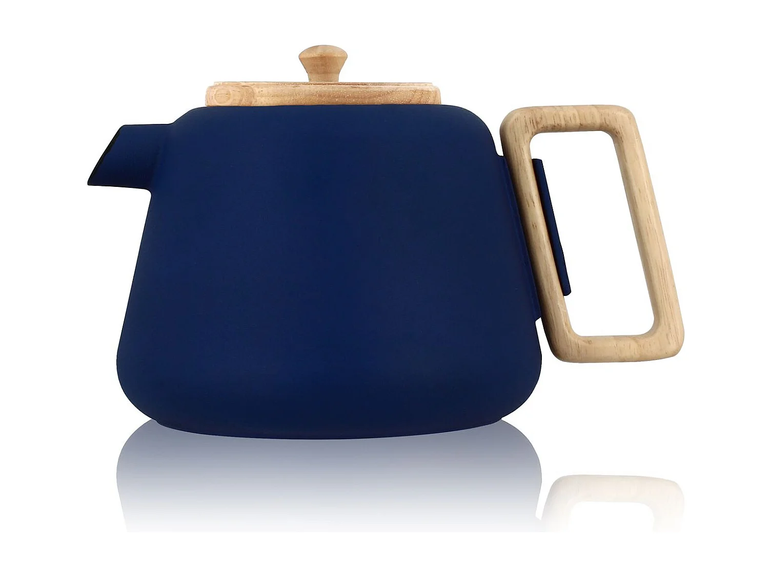 Ogo Living - Théière Viggo 500ml En Fonte Bleu Avec Poignée Couvercle Bois