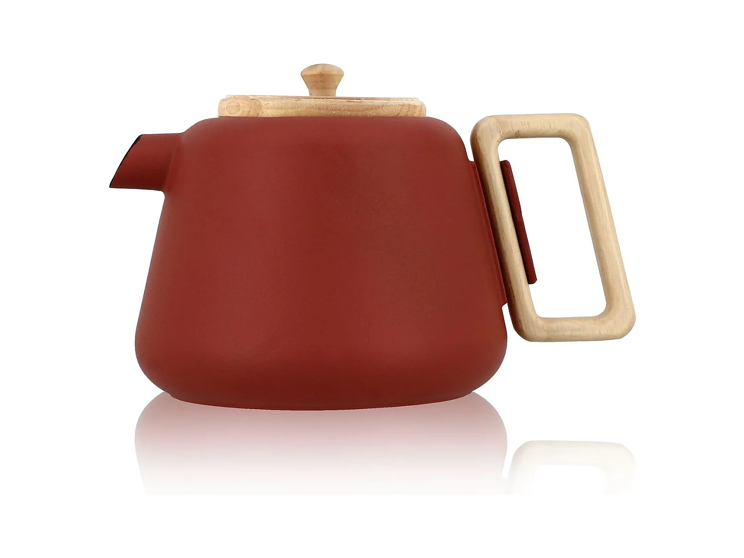 Ogo Living - Theiere Viggo 500ml En Fonte Paprika Avec Poignee Couvercle Bois