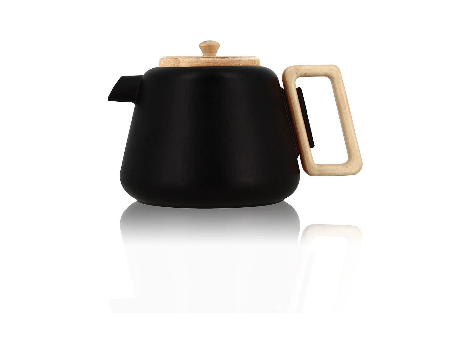 Ogo Living - Theiere Viggo 500ml En Fonte Noir Avec Poignee Couvercle Bois