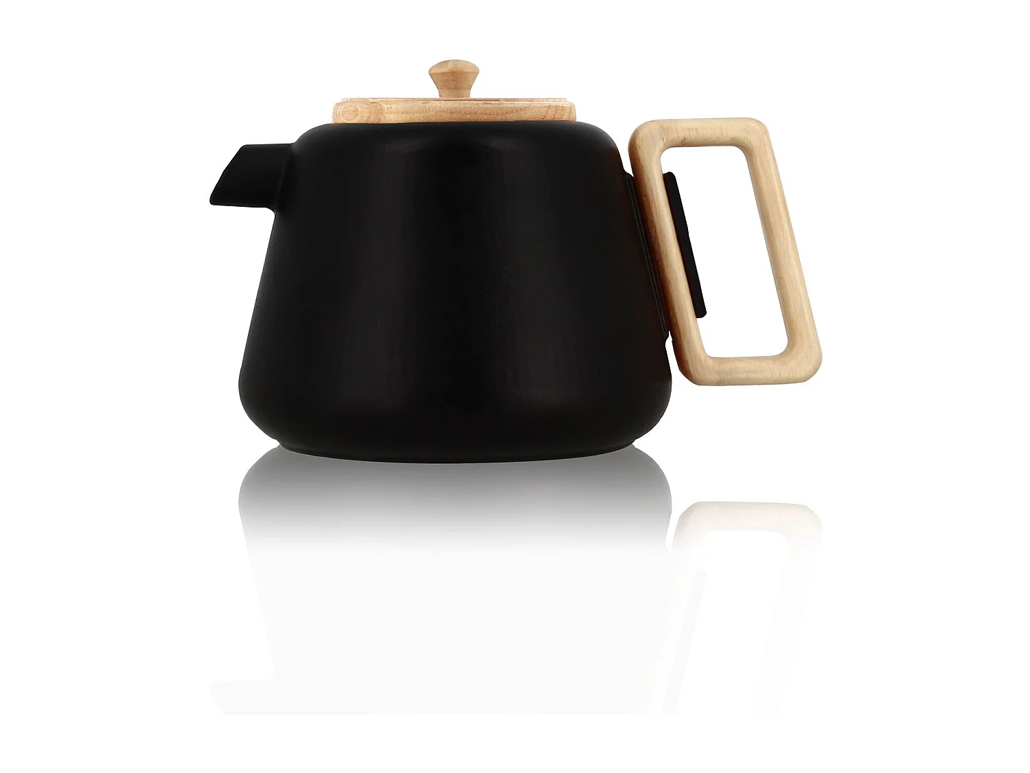 Ogo Living - Théière Viggo 500ml En Fonte Noir Avec Poignée Couvercle Bois