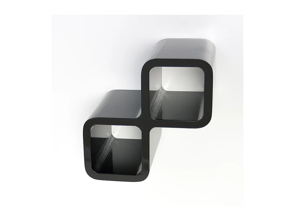 Étagère cube rétro noire 16x32x20 cm