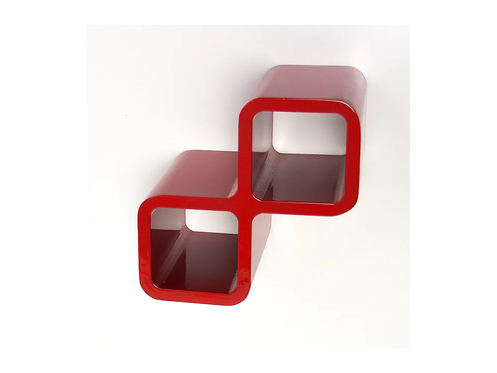 Wijnrek 16x32x20 cm rood retro kubusplank