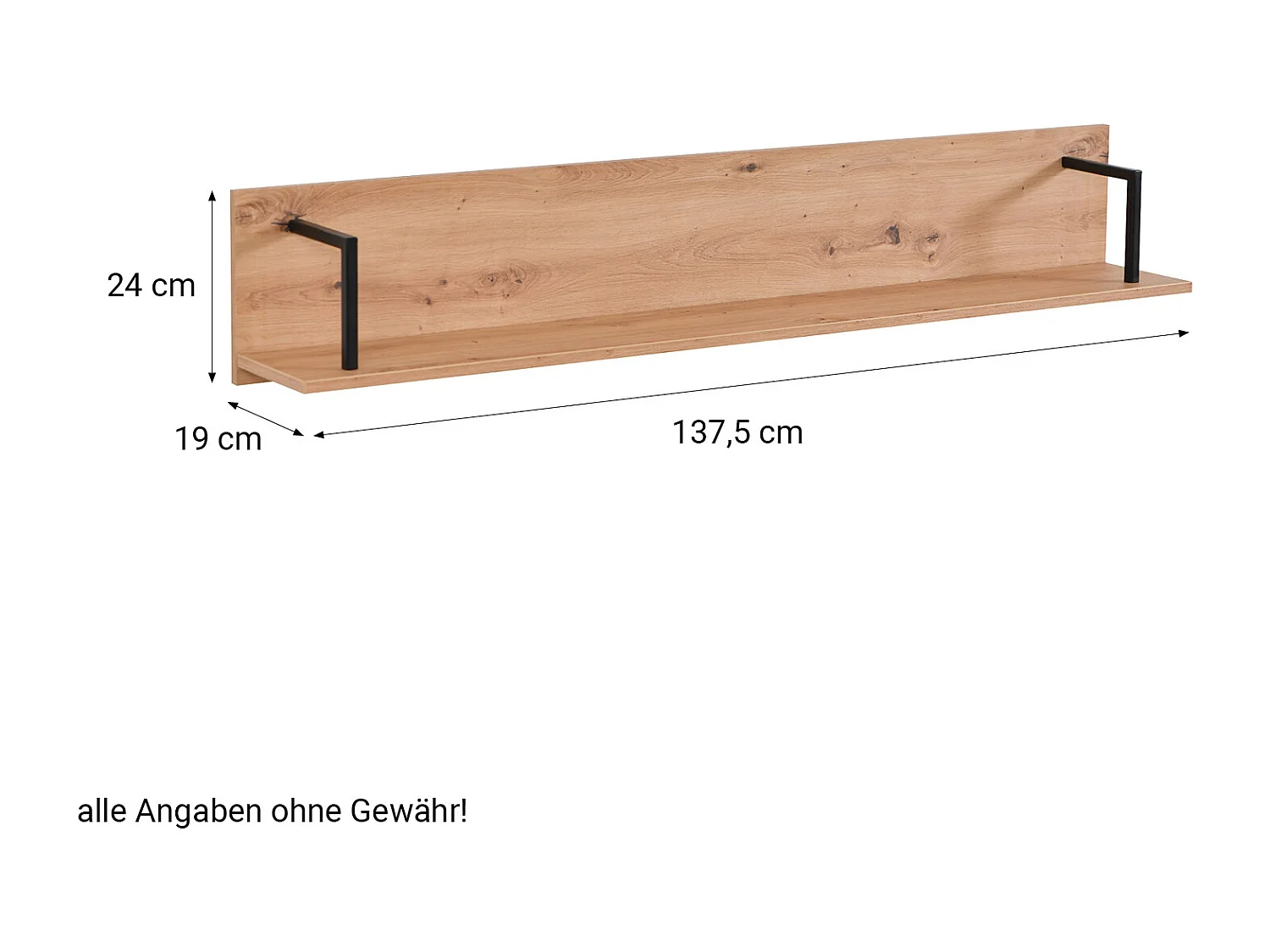 Estantería 137,5x24x21 cm Natural Negro