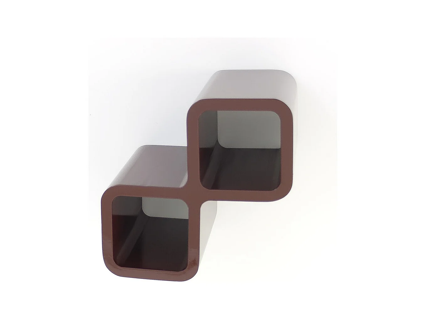 Kubus plank 16,5x32x20 cm donkerbruin retro