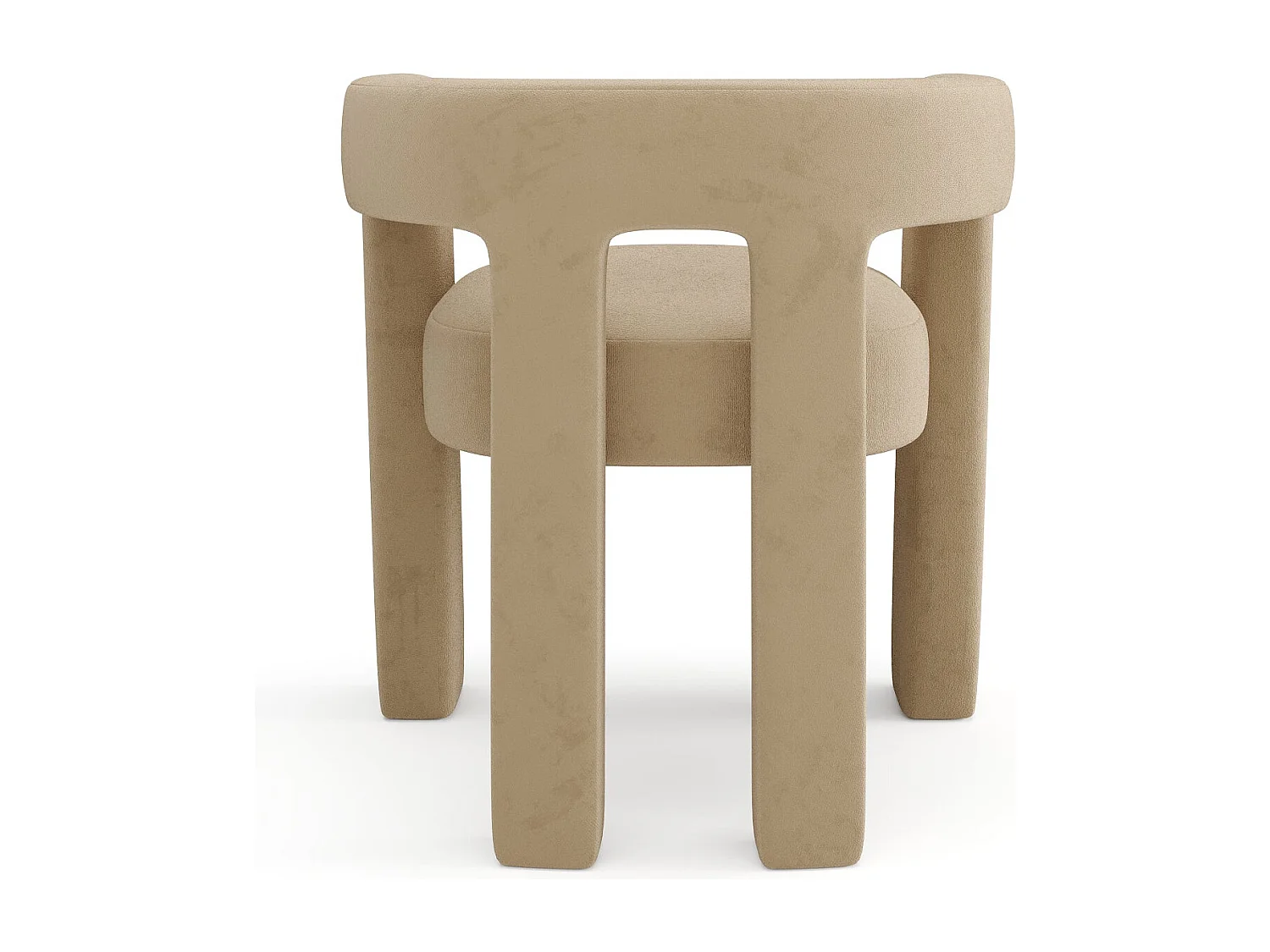 Fauteuil de salle à manger velours lisse beige ALYA