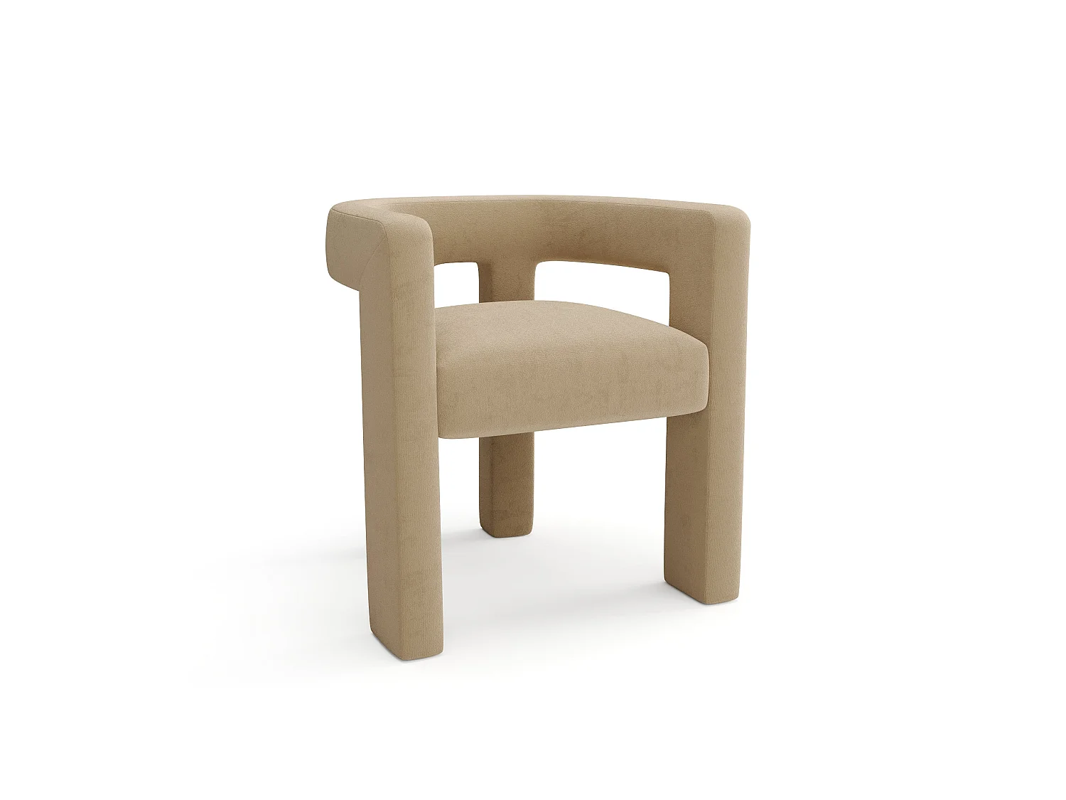 Fauteuil de salon pivotant ALYA en tissu bouclette beige 64x68cm