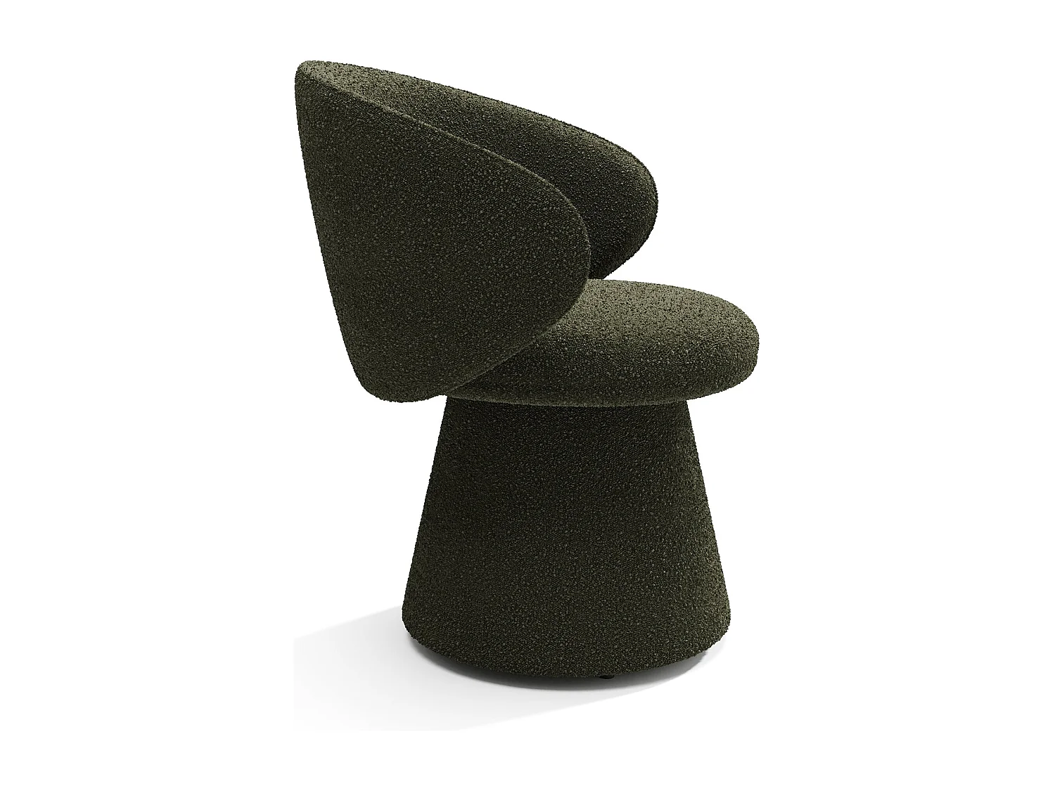 Fauteuil de salon rotatif 180° bouclette kaki FLARE