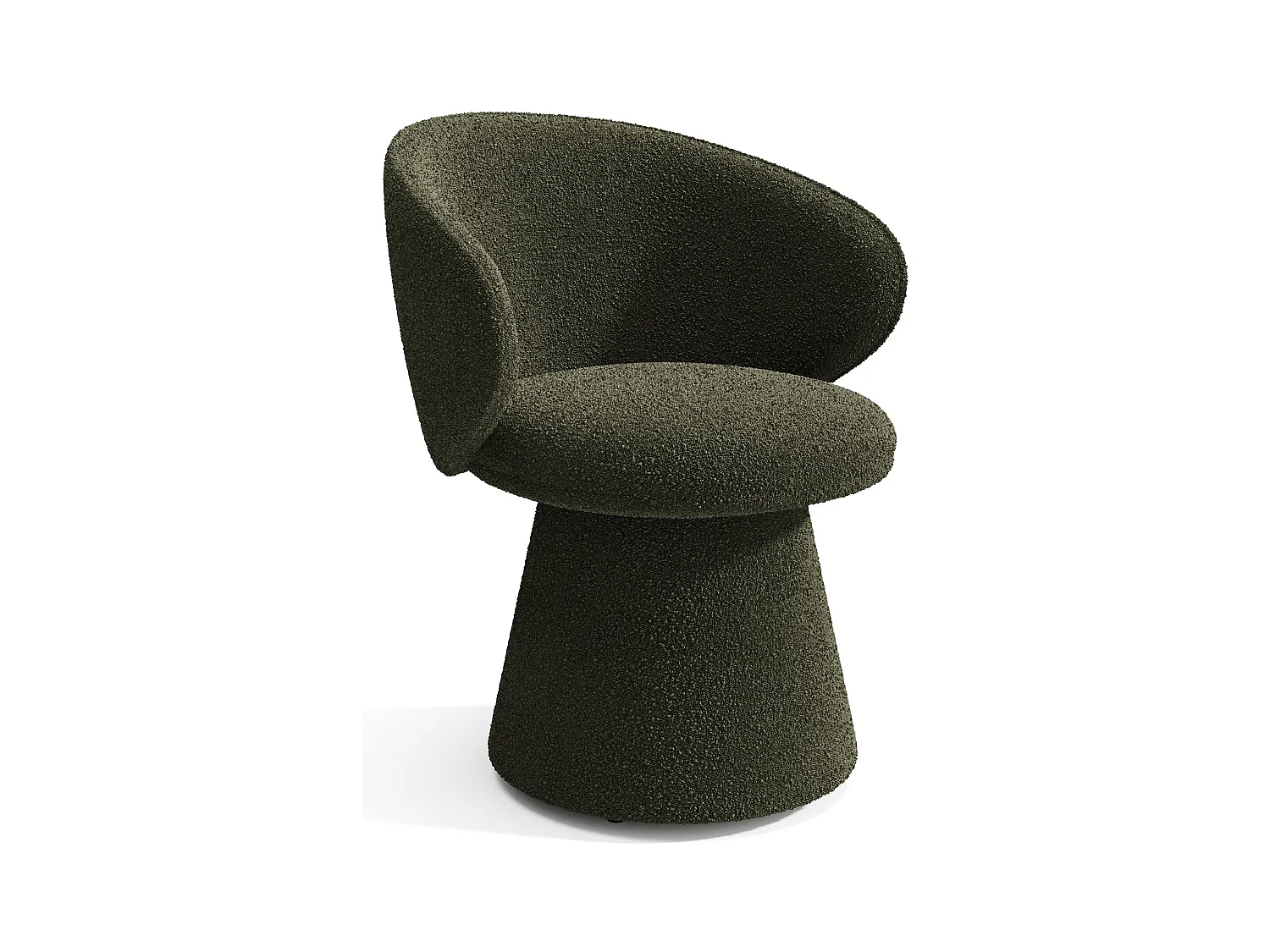 Fauteuil rotatif 180° bouclette kaki FLARE