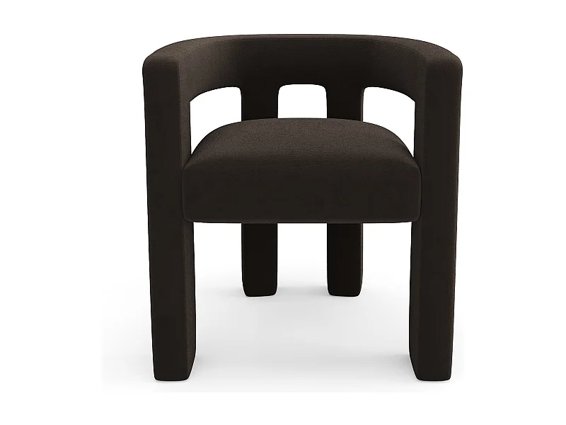 Fauteuil de salle à manger velours lisse noir ALYA