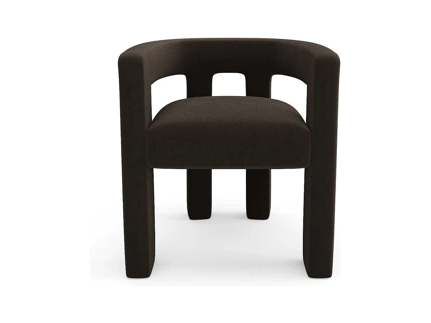 Fauteuil de salle à manger velours lisse noir ALYA