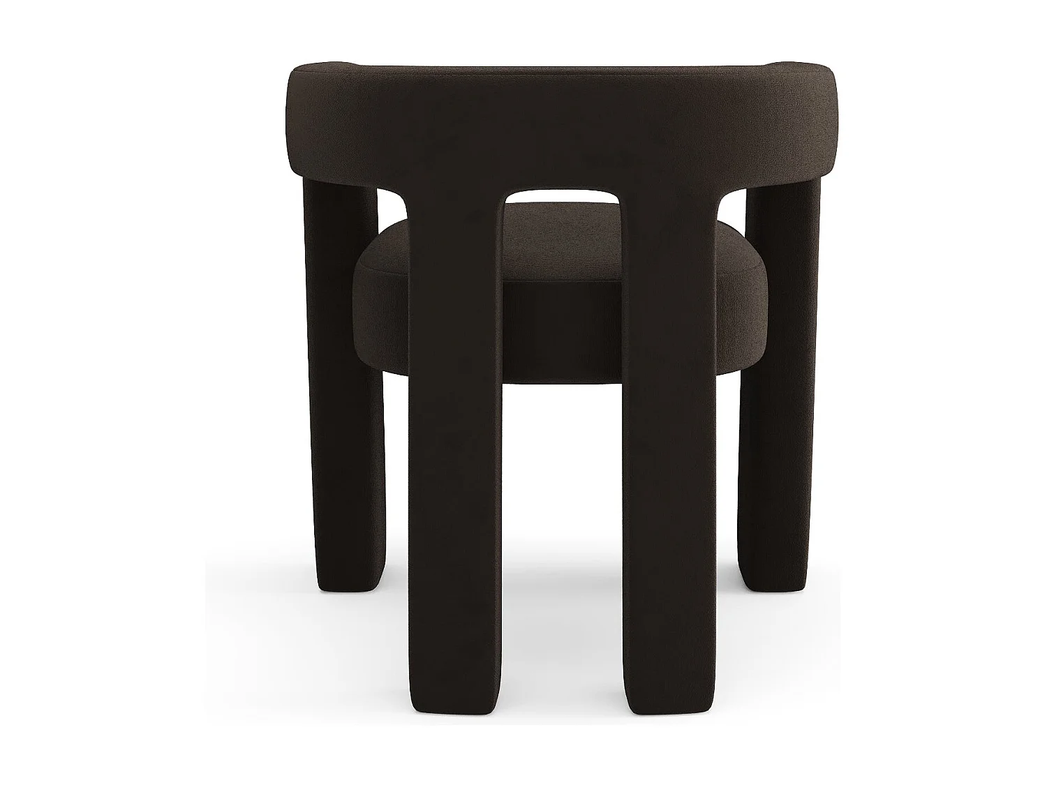 Fauteuil de salle à manger velours lisse noir ALYA