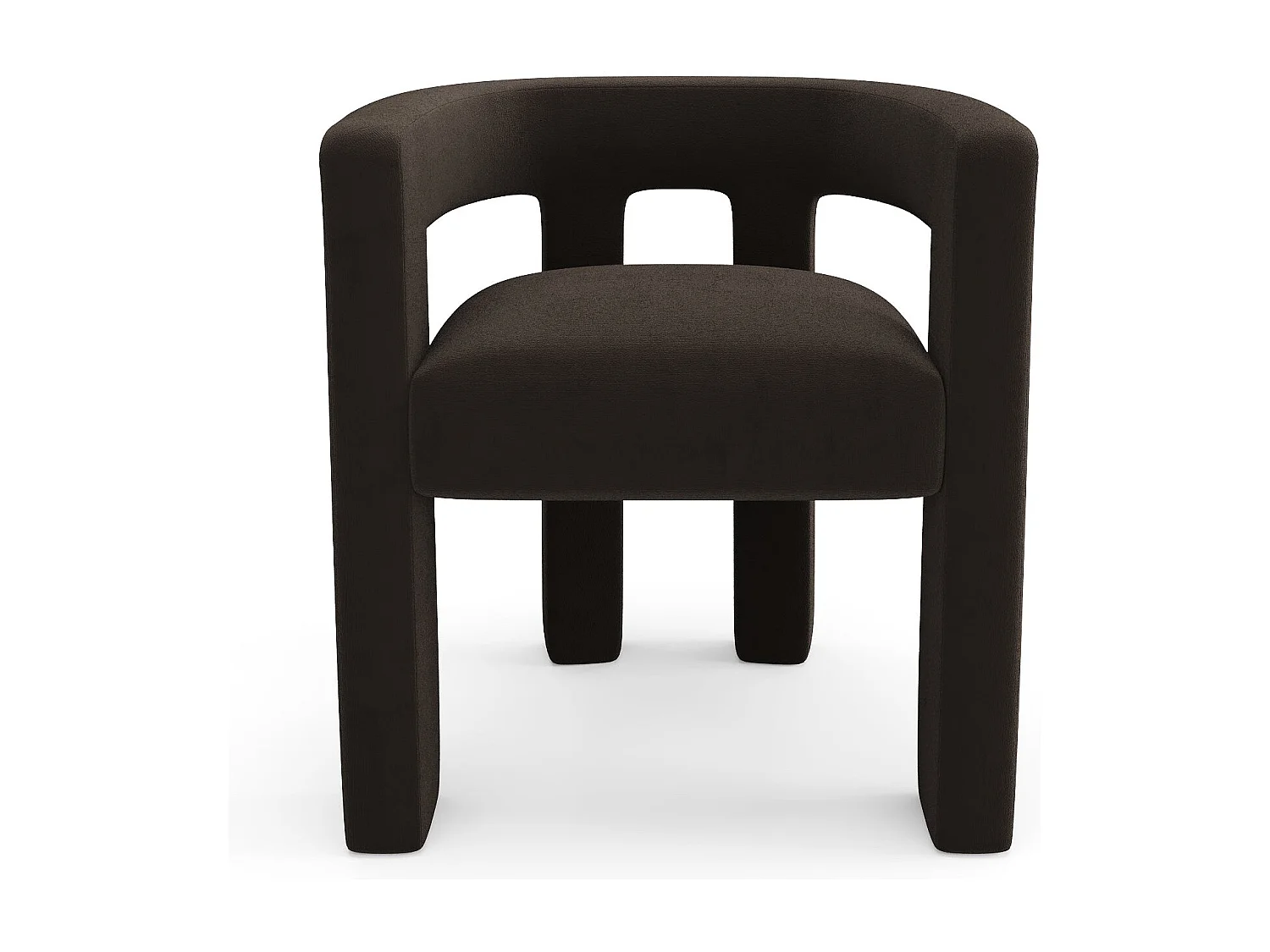 Fauteuil de salle à manger velours lisse noir ALYA
