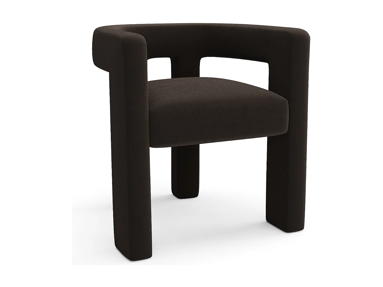 Fauteuil de salle à manger velours lisse noir ALYA