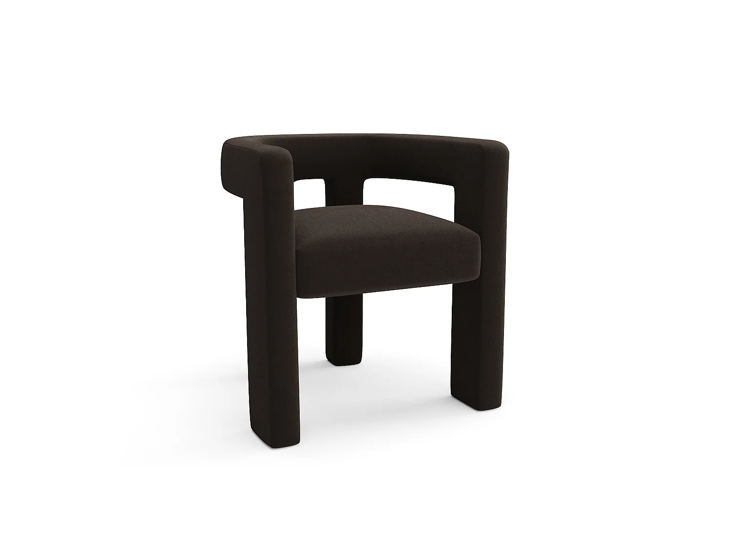 Fauteuil de salon pivotant ALYA en tissu bouclette noir 64x68cm