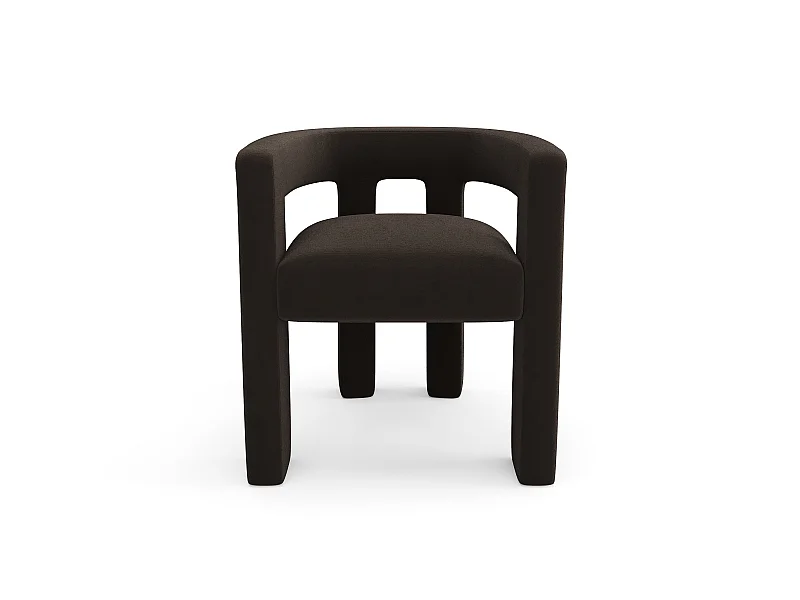 Fauteuil de salon pivotant ALYA en tissu bouclette noir 64x68cm