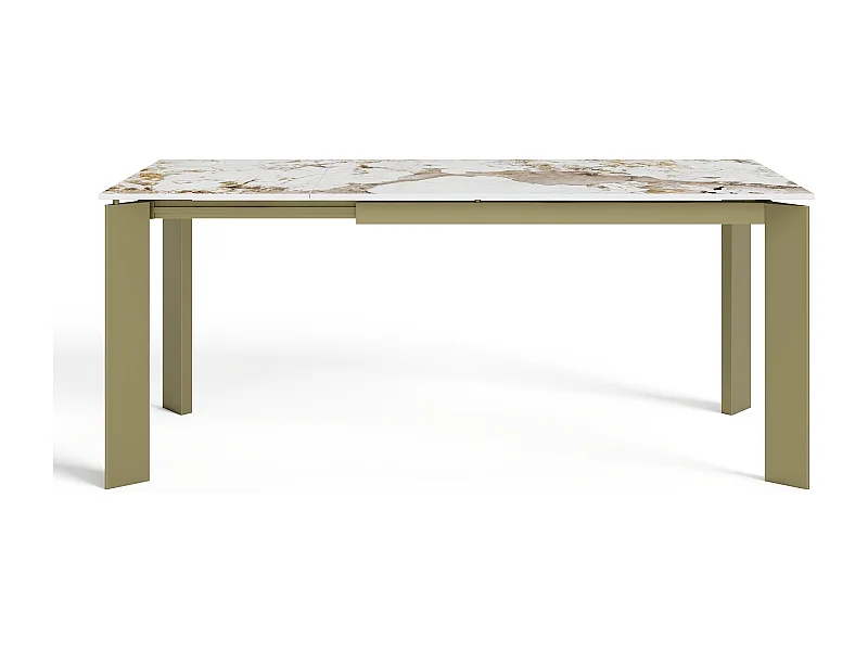 Table à manger extensible 6-8 personnes pandora et pieds dorés 140cm LINEA