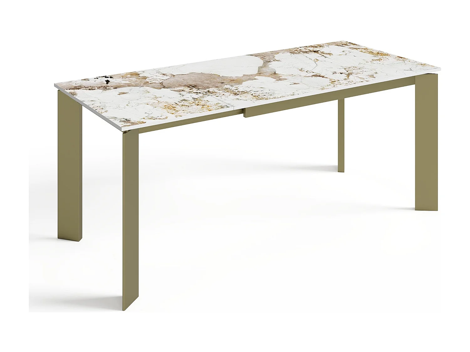 Table à manger extensible 6-8 personnes pandora et pieds dorés 140cm LINEA