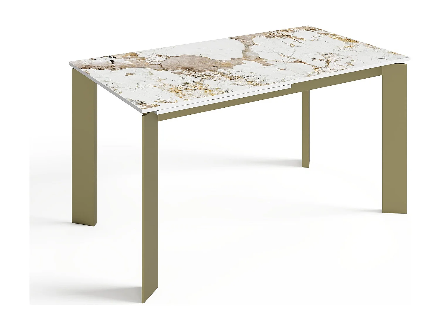 Table à manger extensible 6-8 personnes pandora et pieds dorés 140cm LINEA
