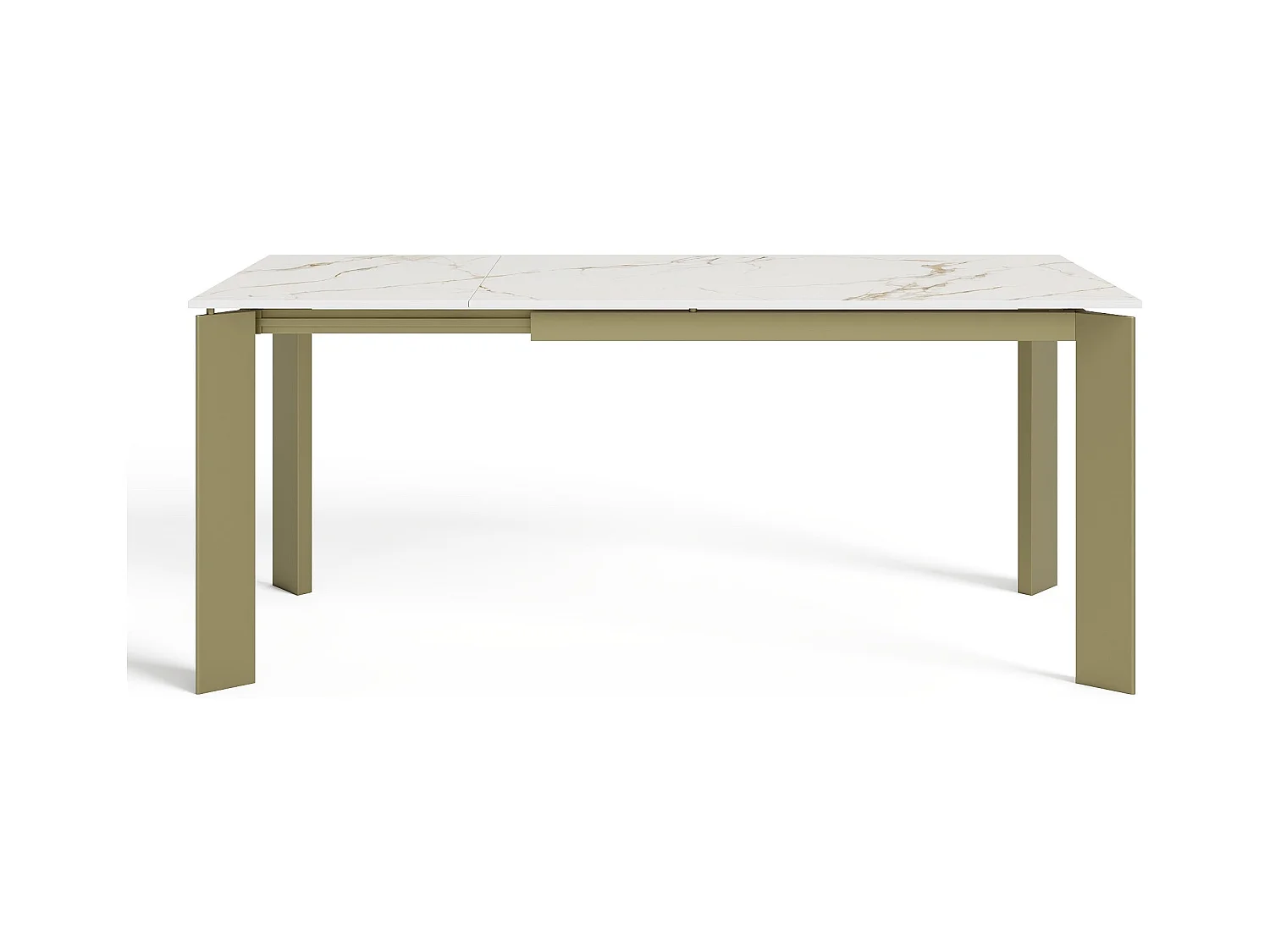 Table extensible 6-8 personnes céramique effet marbre blanc 140cm LINEA