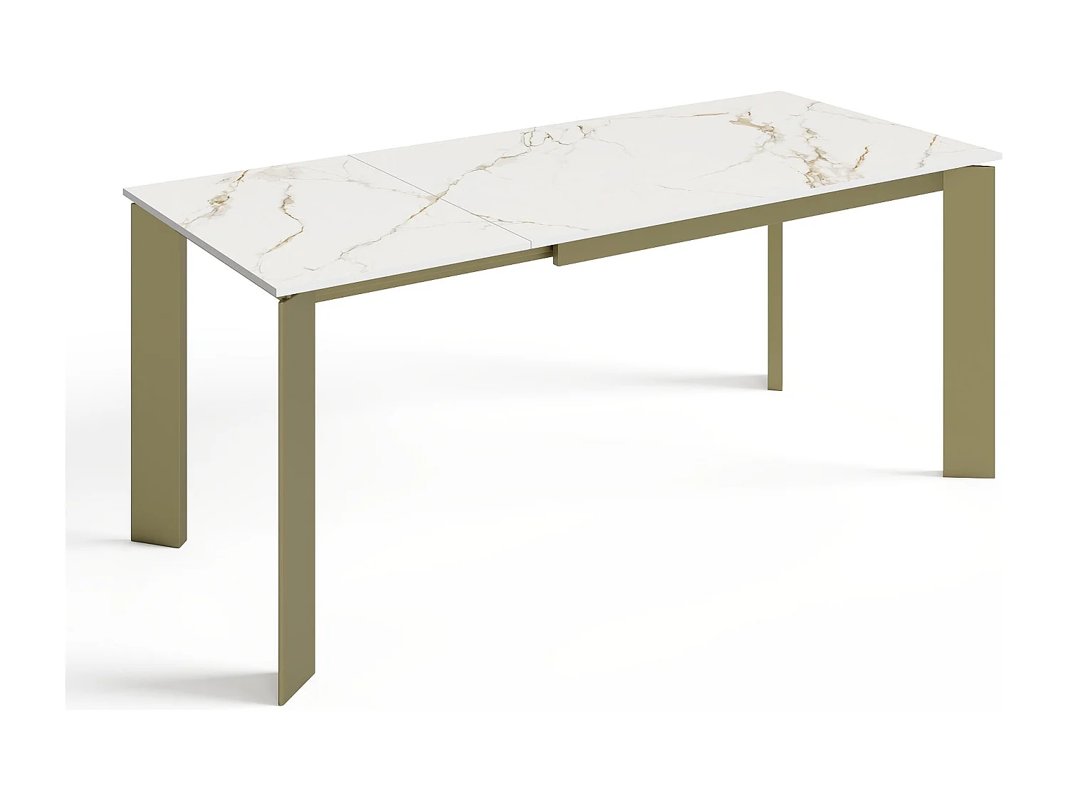 Table extensible 6-8 personnes céramique effet marbre blanc 140cm LINEA