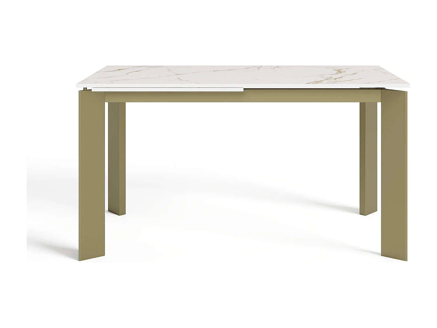 Table extensible 6-8 personnes céramique effet marbre blanc 140cm LINEA