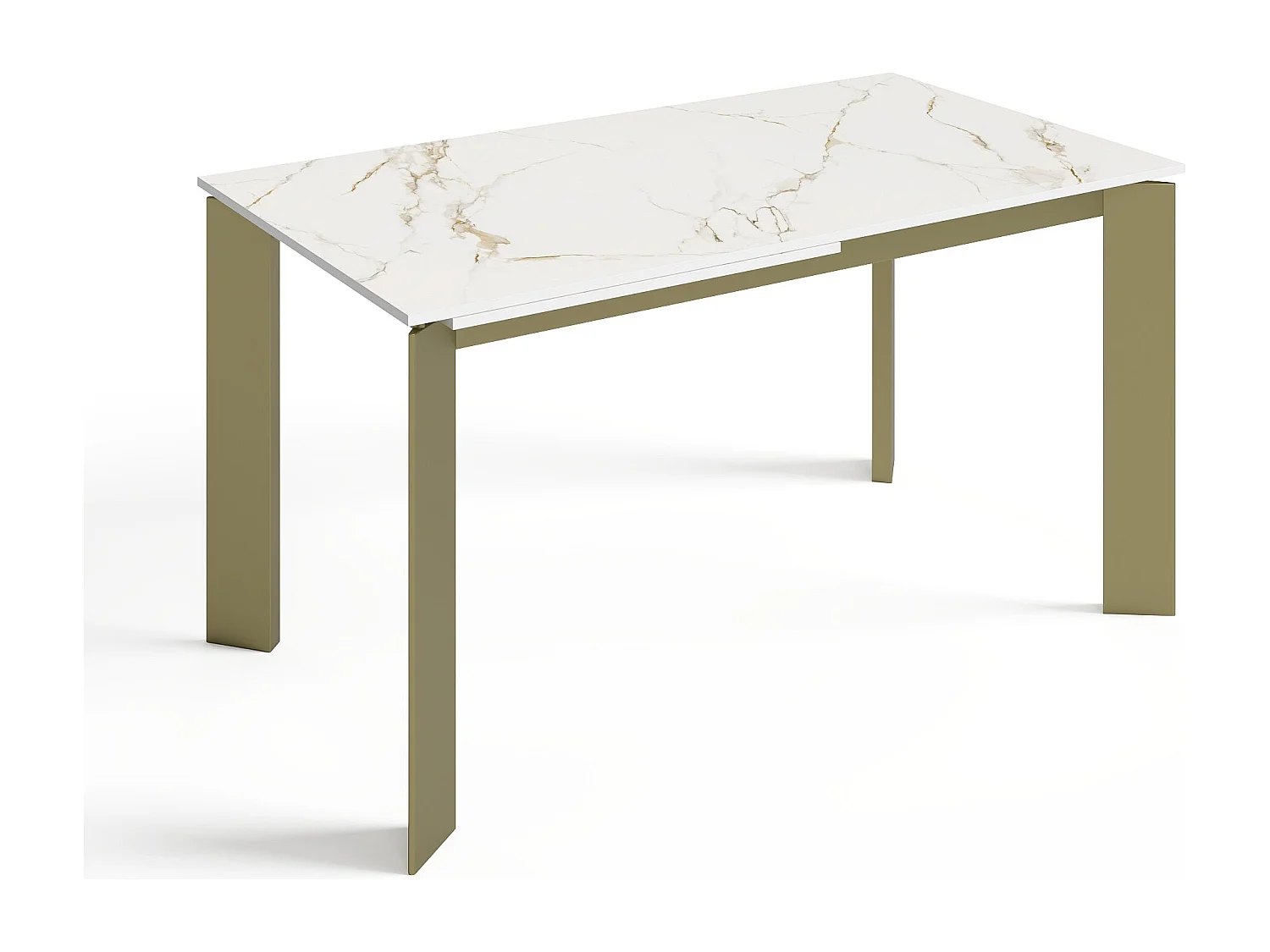 Table extensible 6-8 personnes céramique effet marbre blanc 140cm LINEA