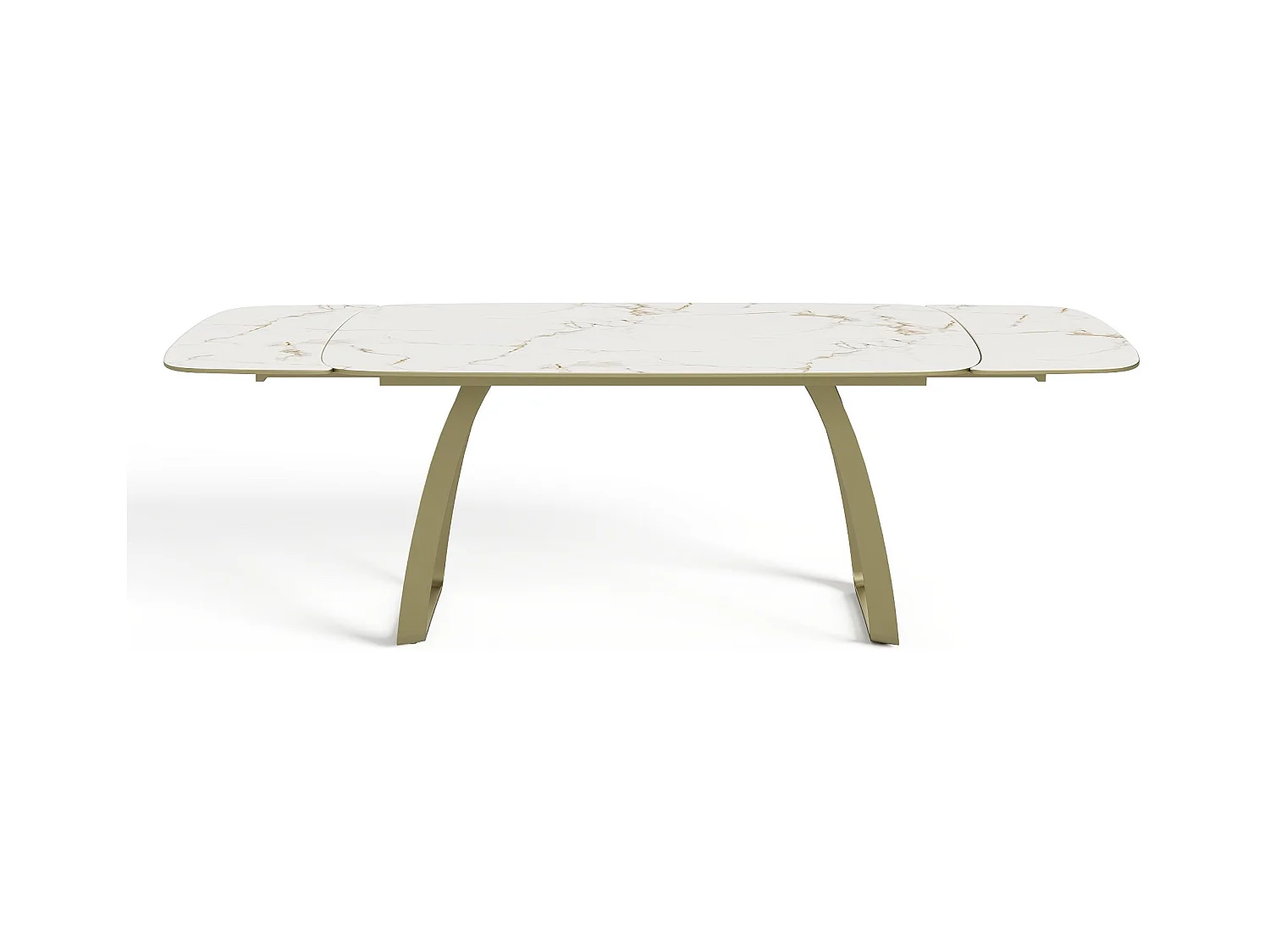 Table extensible 8-10 personnes céramique effet marbre blanc 180cm DAHLIA