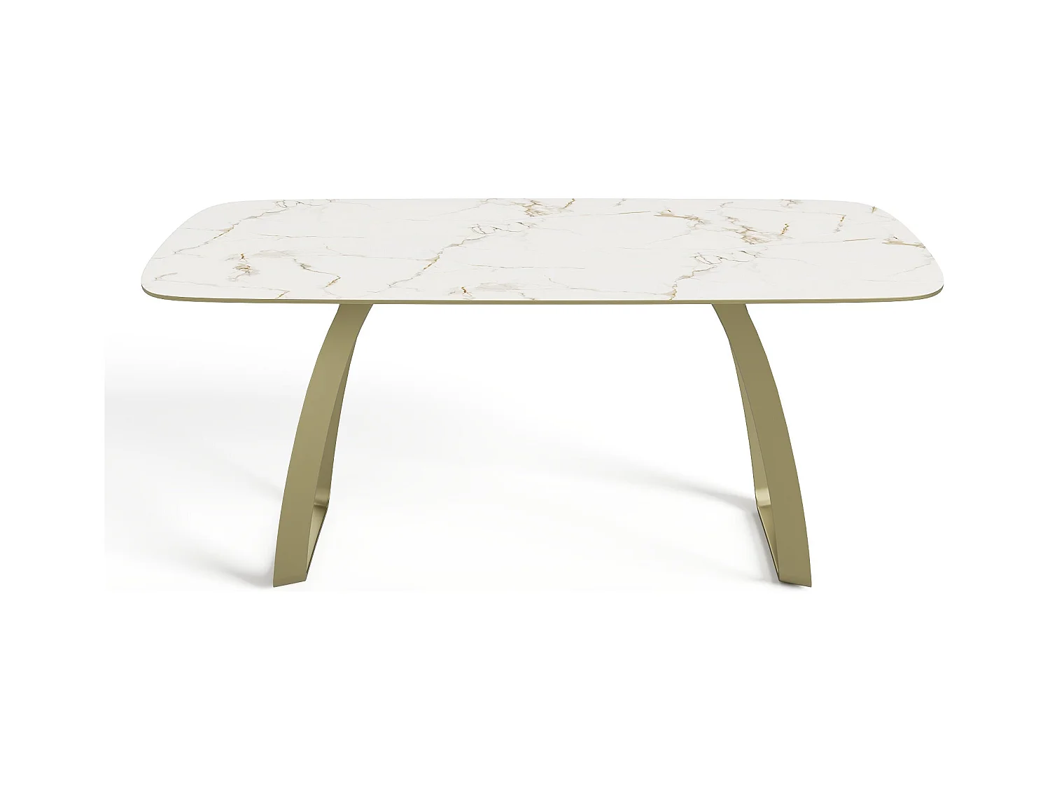 Table extensible 8-10 personnes céramique effet marbre blanc 180cm DAHLIA