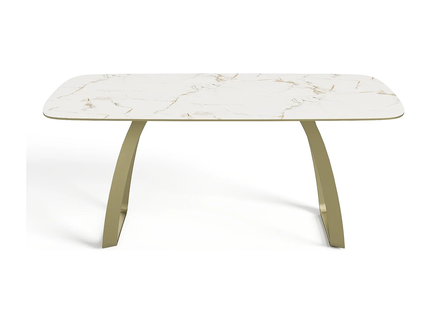 Table extensible 8-10 personnes céramique effet marbre blanc 180cm DAHLIA