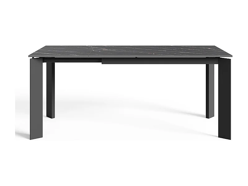 Table extensible 6-8 personnes céramique effet marbre noir 140cm LINEA