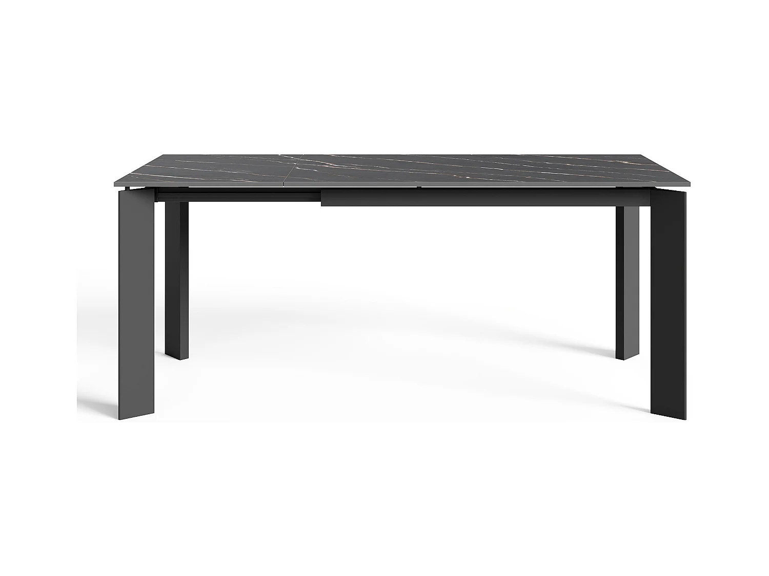 Table extensible 6-8 personnes céramique effet marbre noir 140cm LINEA