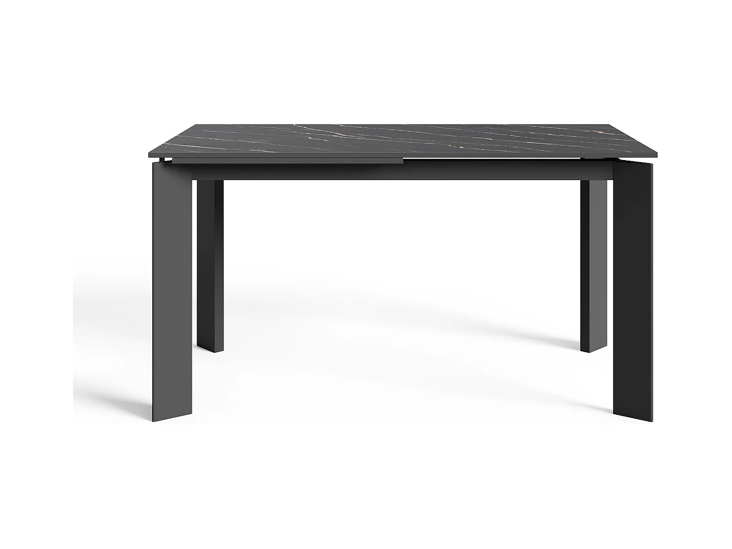 Table extensible 6-8 personnes céramique effet marbre noir 140cm LINEA