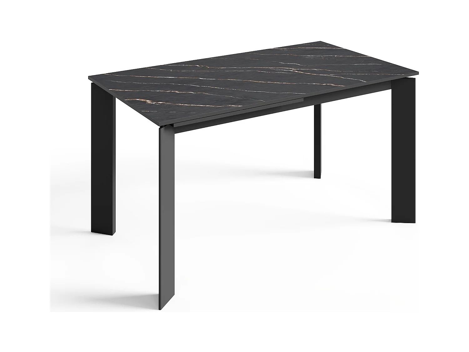 Table extensible 6-8 personnes céramique effet marbre noir 140cm LINEA