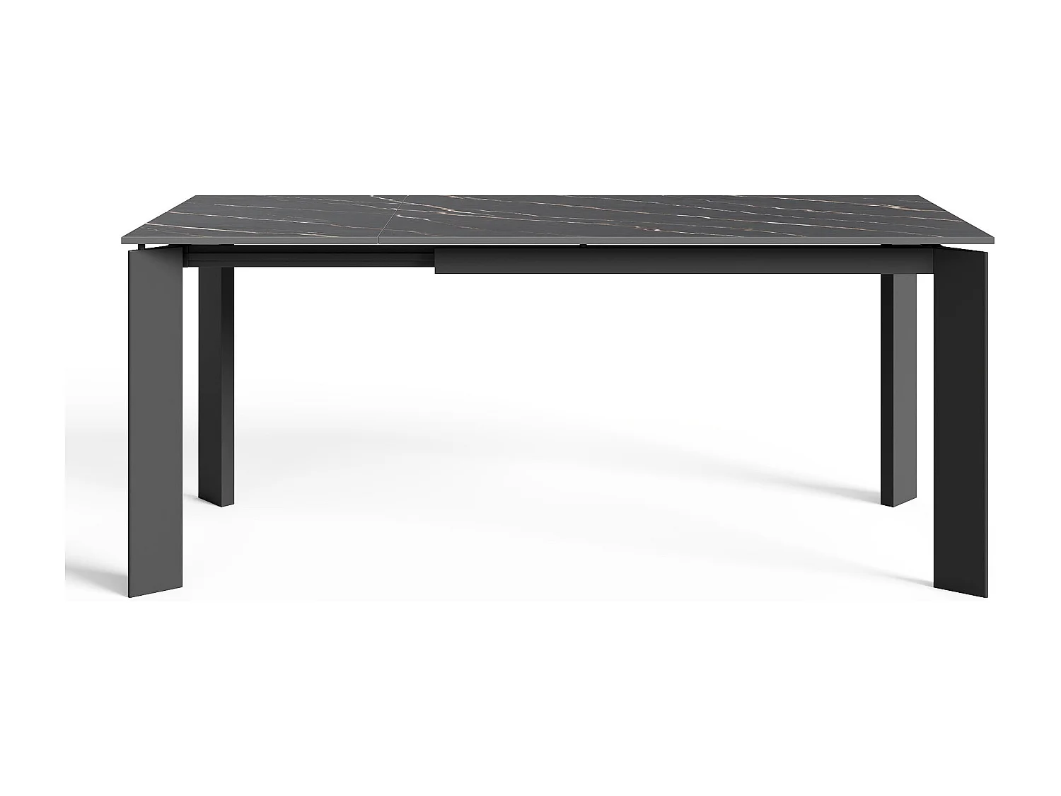 Table extensible 6-8 personnes céramique effet marbre noir 140cm LINEA