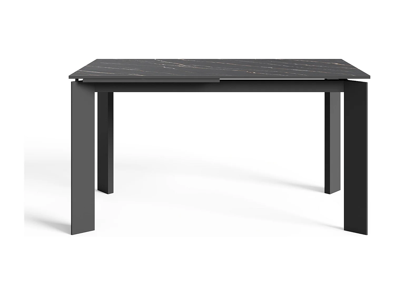 Table extensible 6-8 personnes céramique effet marbre noir 140cm LINEA