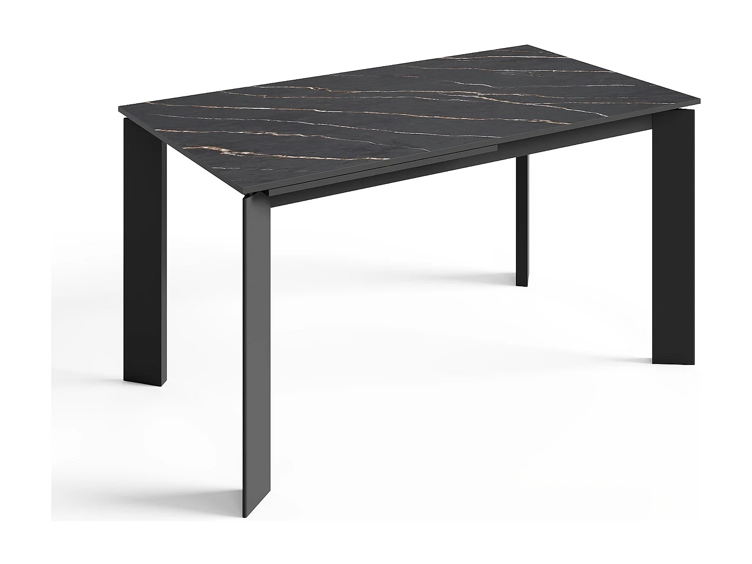 Table extensible 6-8 personnes céramique effet marbre noir 140cm LINEA