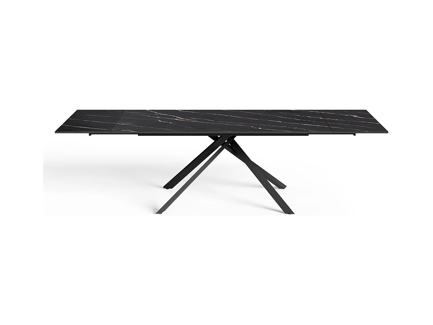 Table extensible 8-10 personnes céramique effet marbre noir 180cm GINKO