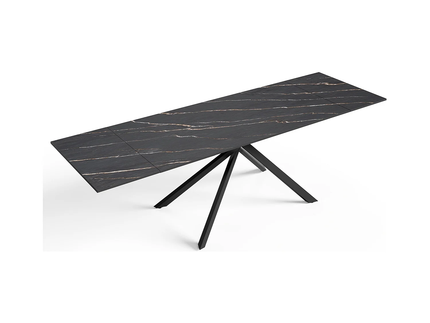 Table extensible 8-10 personnes céramique effet marbre noir 180cm GINKO