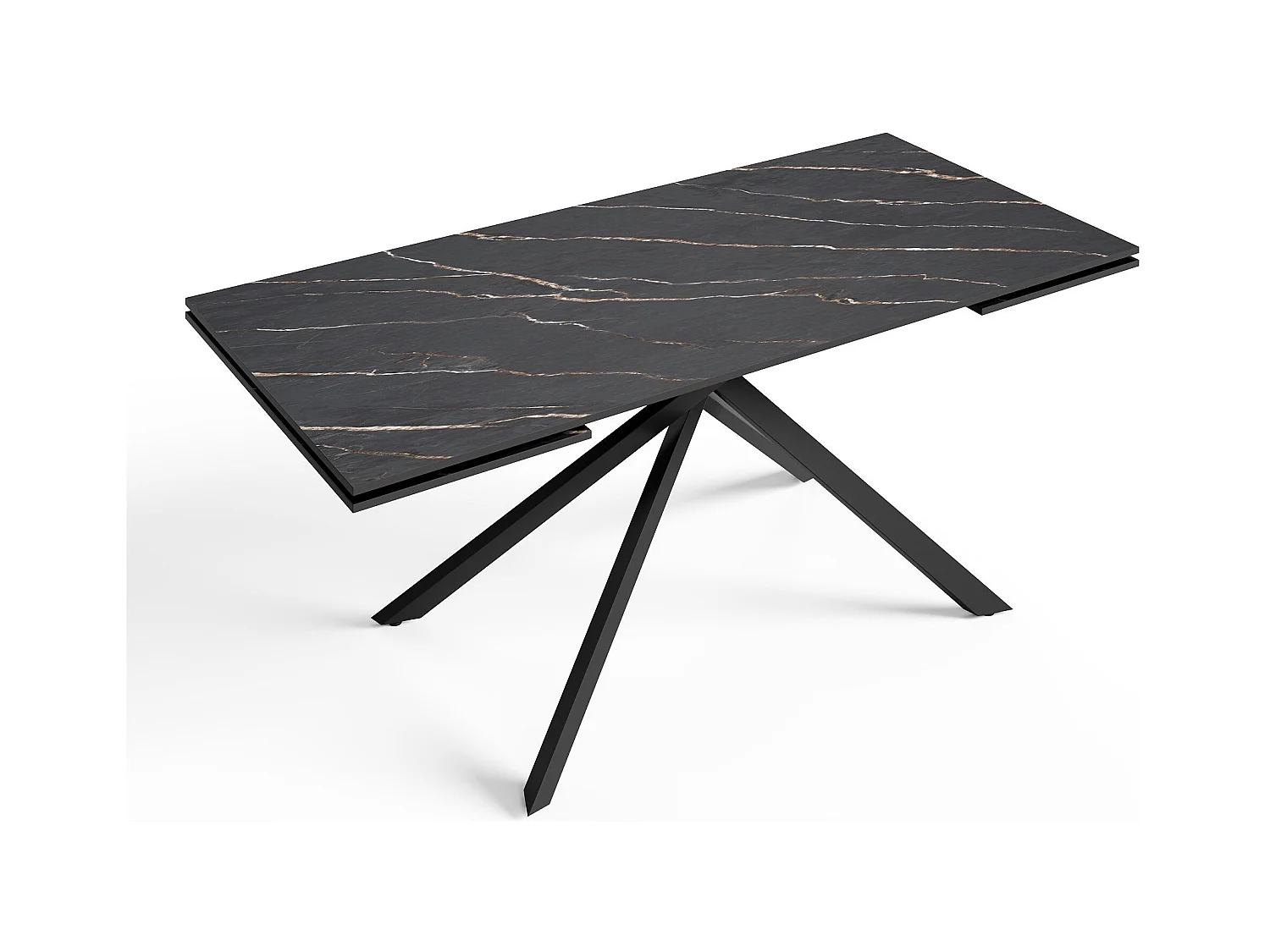 Table extensible 8-10 personnes céramique effet marbre noir 180cm GINKO