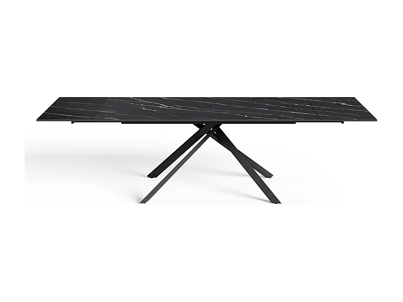 Table extensible 8-10 personnes céramique effet marbre noir 180cm GINKO