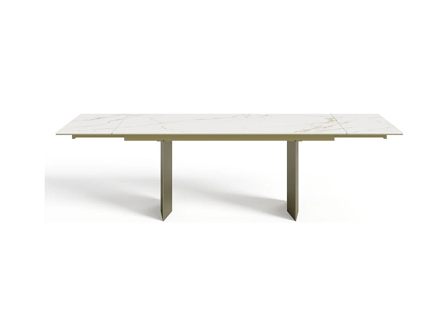 Table extensible 8-10 personnes céramique effet marbre blanc180cm ROSE